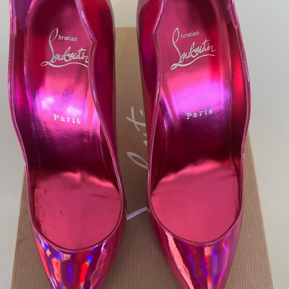 Christian Louboutin Hot Chick 100mm Patent in Fuxia Pink size 39 - Picture 2 of 12